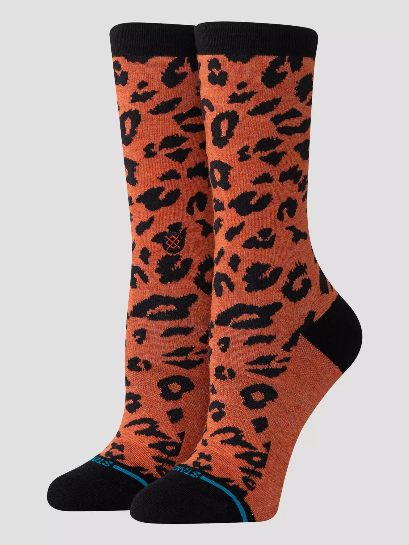 Stance Leopard Crew Socks – chaussettes mi-mollet imprimé léopard en coton premium