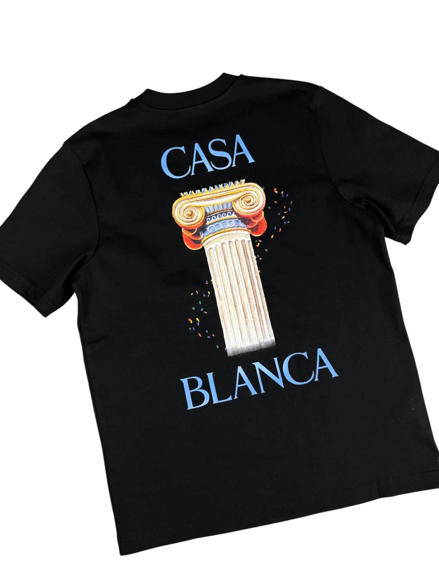 Tee-shirt Casablanca Black Colonne – t-shirt noir en coton premium avec motif colonne sérigraphié vue de dos