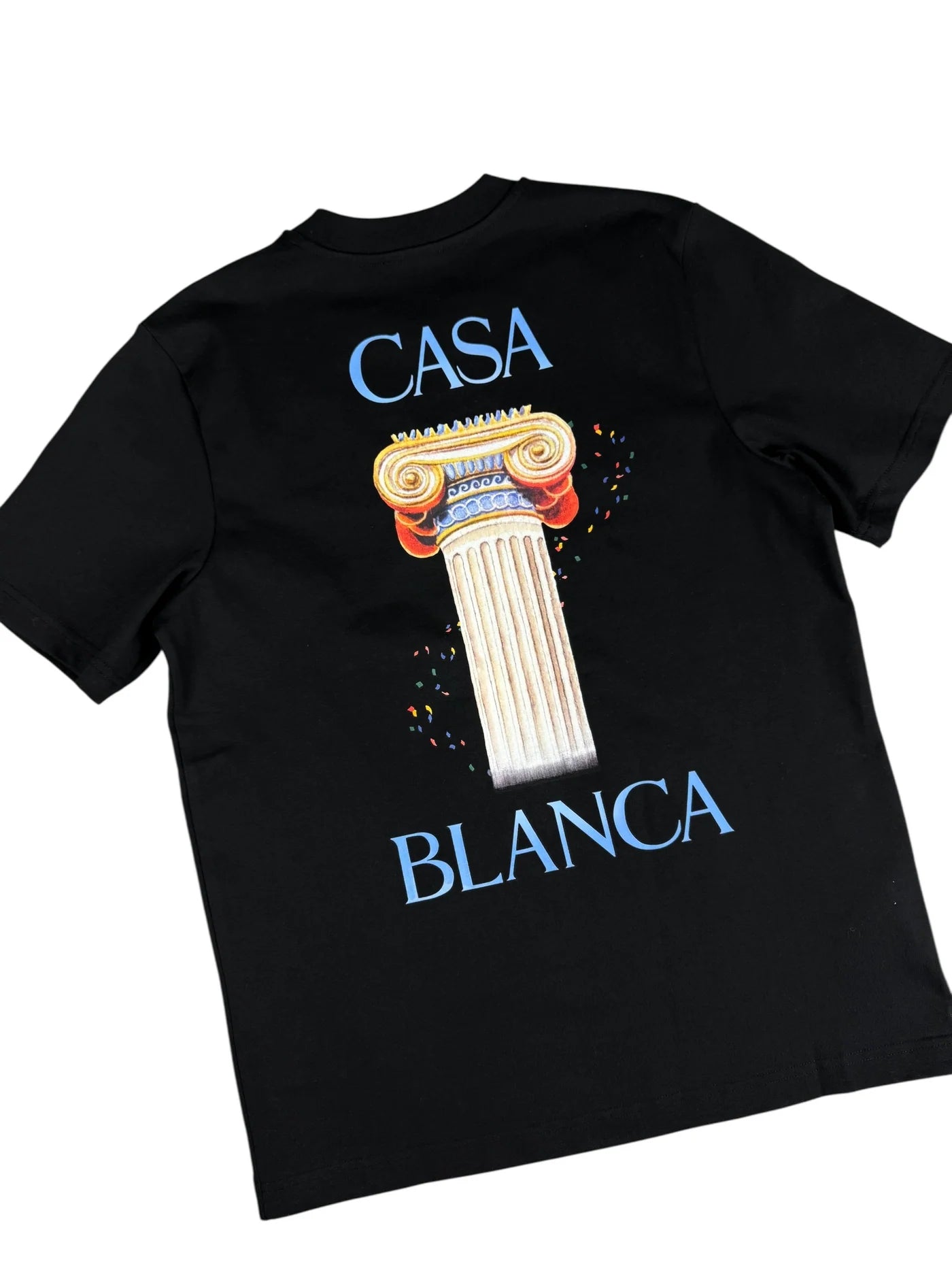 Tee-shirt Casablanca Black Colonne – t-shirt noir en coton premium avec motif colonne sérigraphié vue de dos