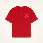 Tee-shirt Torom Rouge – t-shirt en coton premium rouge vif avec coupe droite classique , vue de face