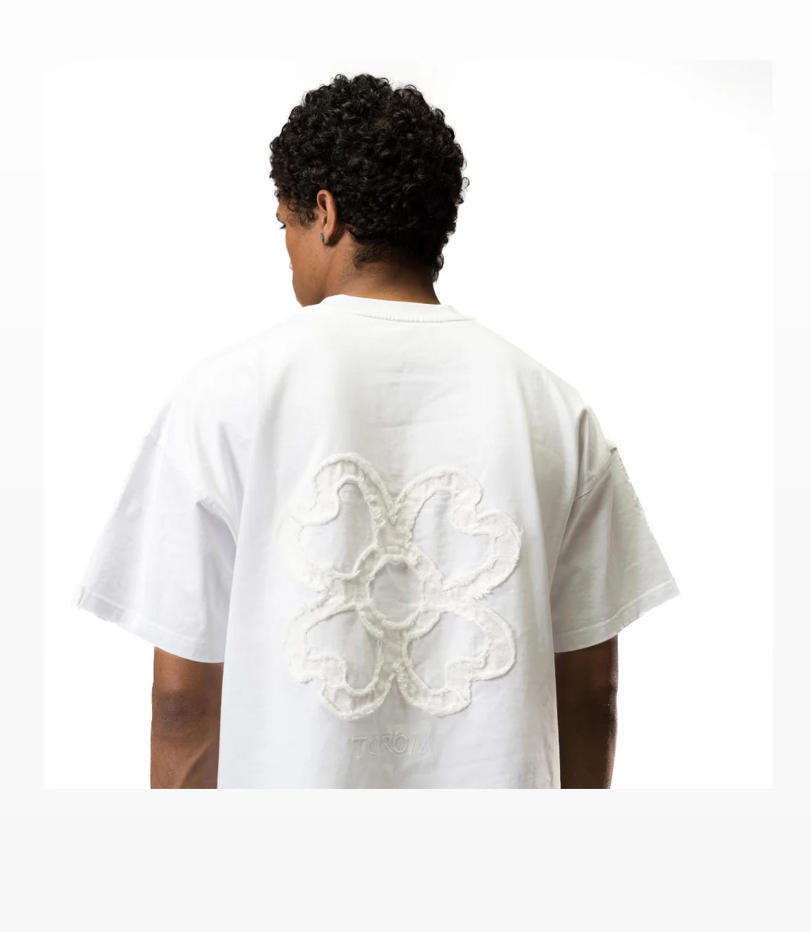 Tee-shirt Torom Blanc – t-shirt en coton premium blanc pur avec coupe droite classique , vue de dos