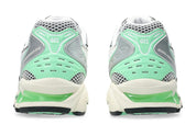 Chaussure de running Asics Gel-Kayano 14 SILVER LIME , gris argenté , semelle légère et confortable , vue de derrièr