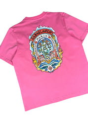 Tee-shirt Casablanca Way Skate Rose – t-shirt rose en coton premium avec imprimé skate graphique , vue de dos
