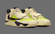 Chaussure de ville jumpman jack travis scott beige et jaune, vert lime, semelle confortable, vue de 3/4