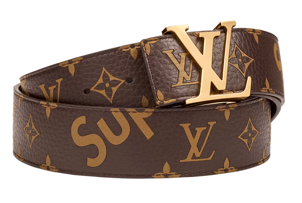 Louis Vuitton x Supreme Ceinture Initiales 40 MM Monogram Marron Doré