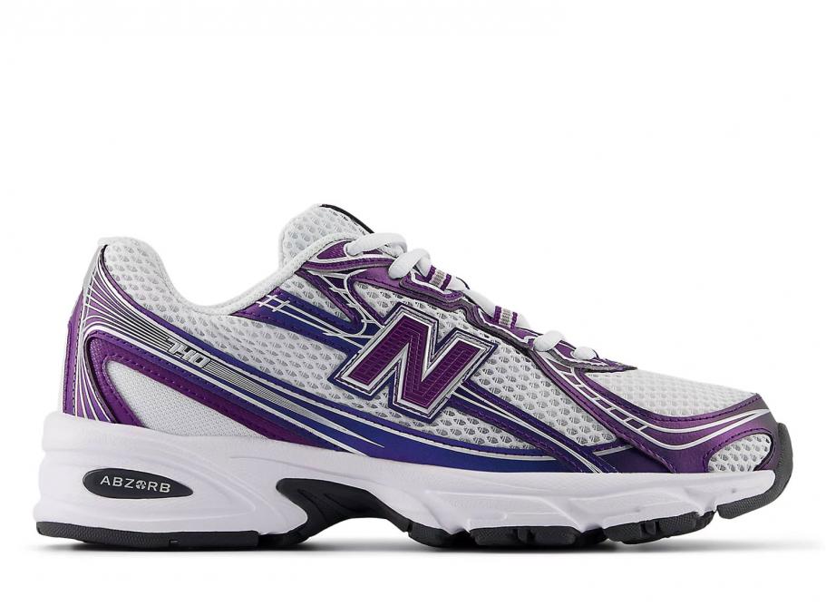 New Balance 740 Concord Grape – sneakers rétro, couleur violet, blanc et noir, vue de face