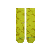 Paire de chaussette à motif tie and dye de couleur verte vue de dessus
