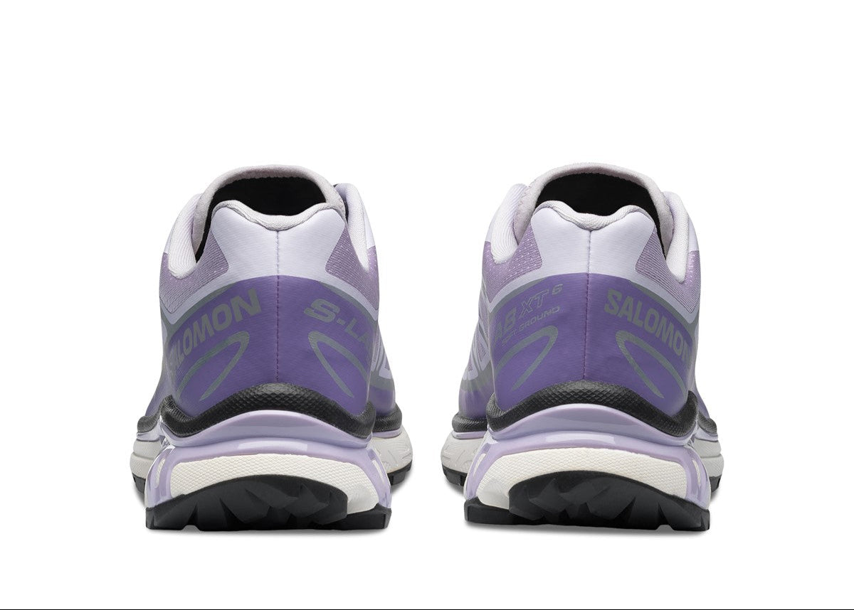 Chaussure de trail lSalomon XT-6 Violet Heather , semelle légère et confortable , vue de derrière