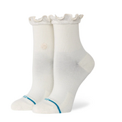 Chaussettes Stance Ruffle Icon Quarter – chaussettes quarter en coton premium avec détail volanté à la cheville , vue de coter