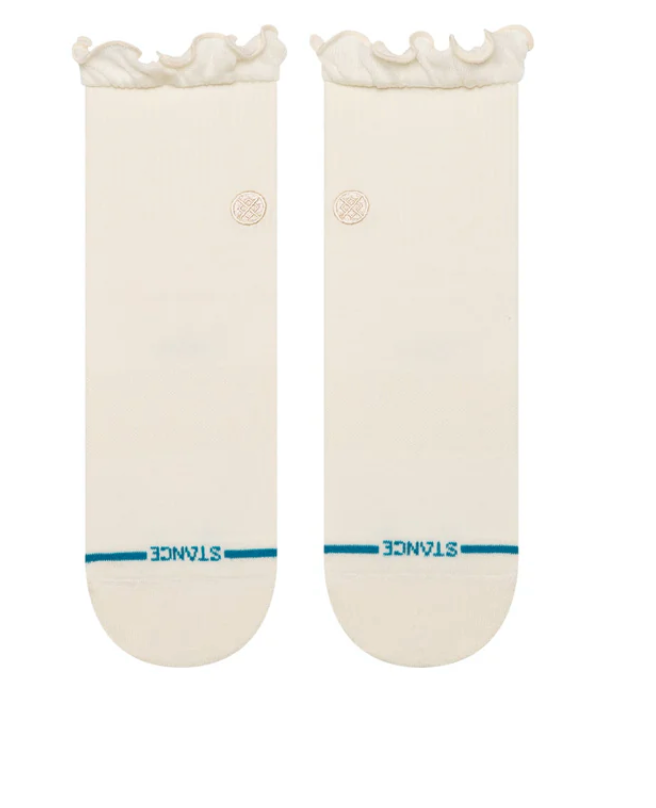 Chaussettes Stance Ruffle Icon Quarter – chaussettes quarter en coton premium avec détail volanté à la cheville , vue de face