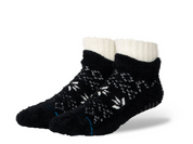 Stance Snowflake Cozy Slipper Sock – chaussettes chaussons hivernales ultra-douces avec motif flocon et semelle antidérapante, vue de coter