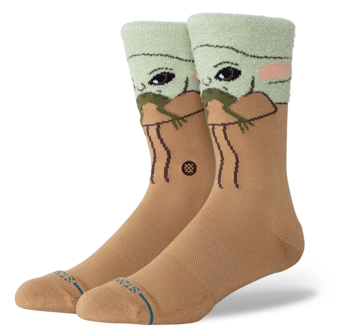 Stance Grogu Hungry Crew – chaussettes Star Wars en coton premium avec illustration Baby Yoda (Grogu) Hungry, vue  de coter