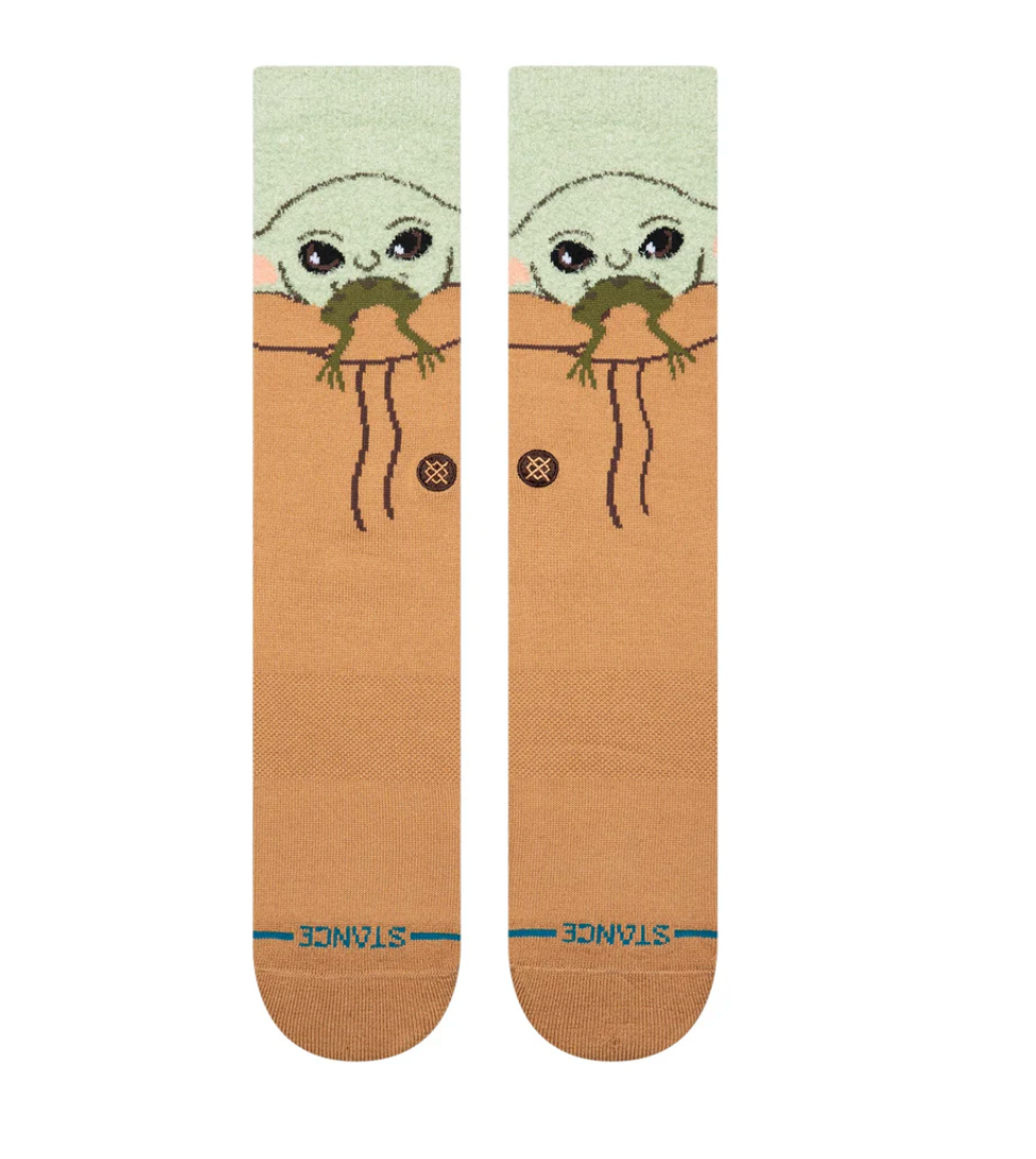 Stance Grogu Hungry Crew – chaussettes Star Wars en coton premium avec illustration Baby Yoda (Grogu) Hungry , vue de face