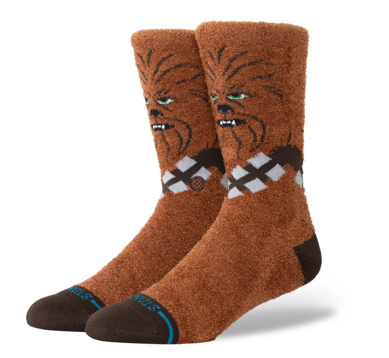 Stance Chewie Crew – chaussettes Star Wars en coton premium avec design inspiré de Chewbacca, coupe mi-mollet , vue de coter
