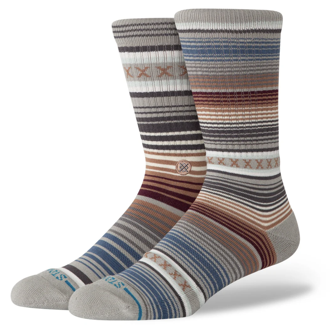 Stance Curren ST Crew – chaussettes crew en coton premium avec design minimaliste et confort renforcé, vue de coter