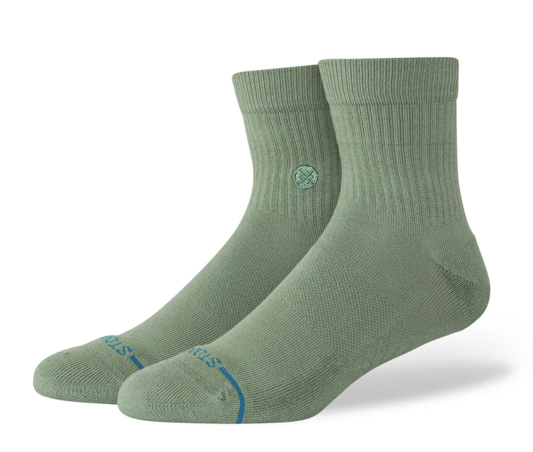 Stance Icon 1 Pack – chaussettes crew en coton premium avec logo Icon discret, 1 paire par pack, vue de coter