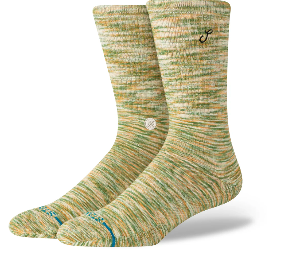 Stance Interstellar Crew – chaussettes mi-mollet coton premium au design cosmique et logo Stance, vue de coter