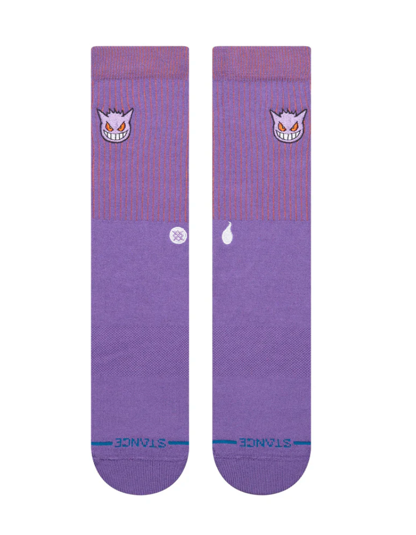 Stance Gengar Crew – chaussettes Pokémon mi-mollet avec design Gengar et confort premium , vue de face