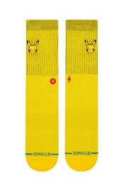 Stance Pikachu Crew – chaussettes Pokémon mi-mollet avec design Pikachu électrique et confort premium, vue de face