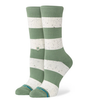 Stance Women Nep Stripe Crew – chaussettes femme en coton premium à rayures texturées, coupe mi-mollet, vue de coter