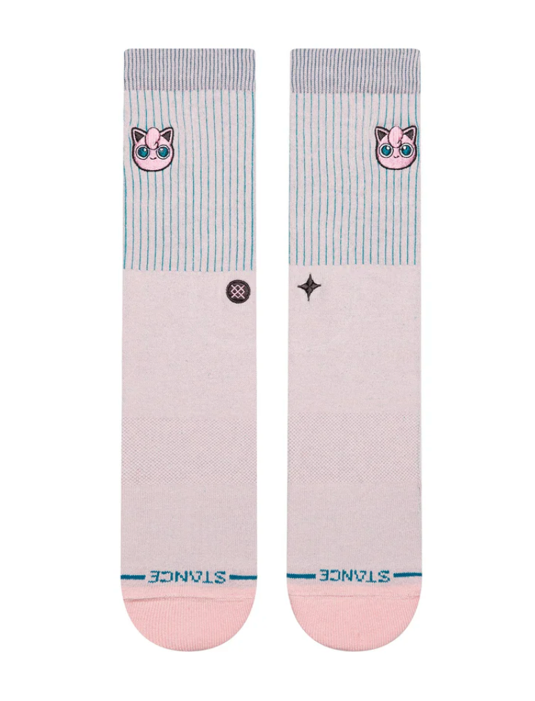 Stance Jigglypuff Crew – chaussettes Pokémon mi-mollet avec design Rondoudou kawaii et confort premium, vue de face
