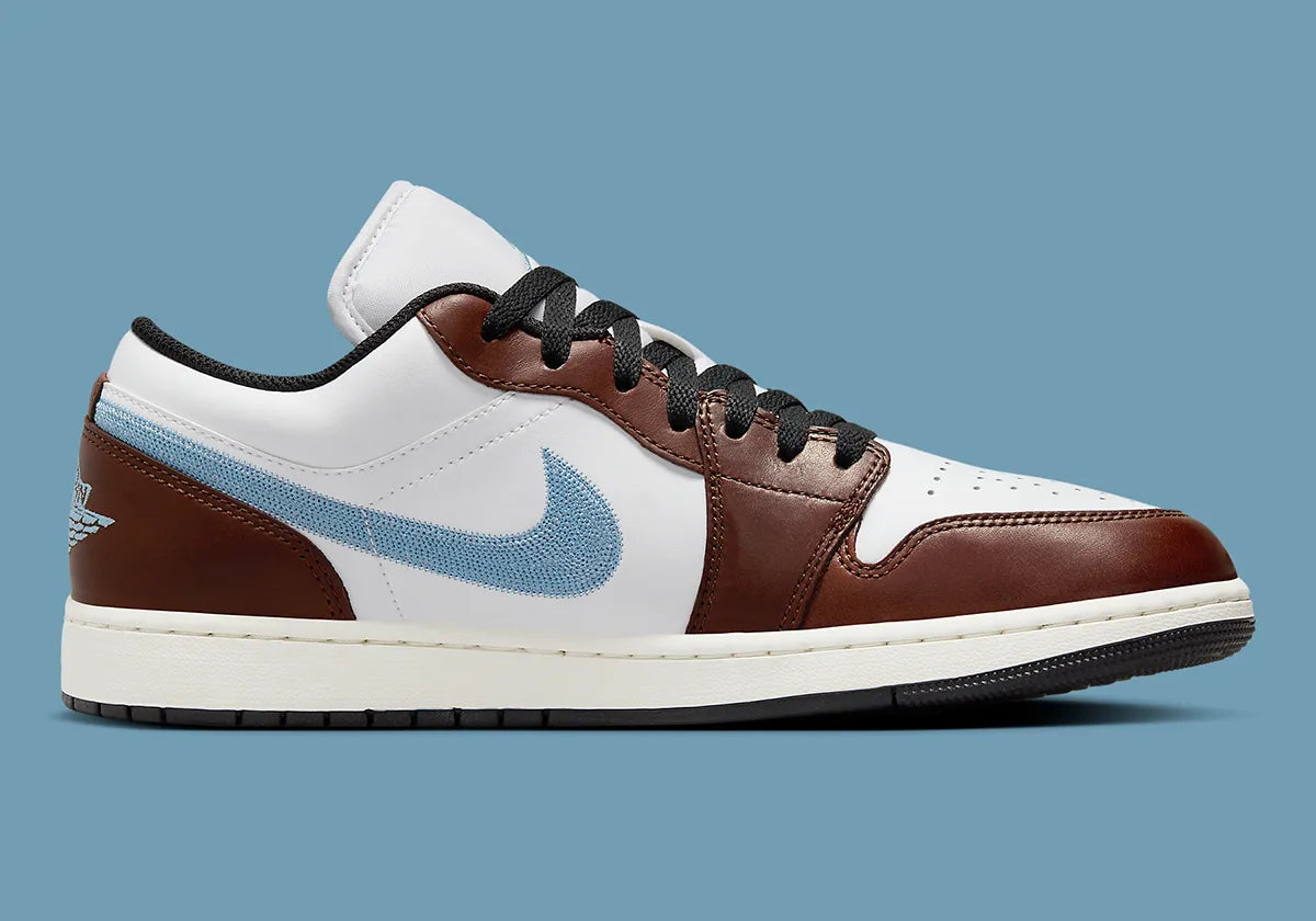 Nike Air Jordan 1  Retro Low SE Sneaker Leather Lace Up Brown Blue Grey Men\'s 11 Air Jordan 1 Low SE  main image 2
