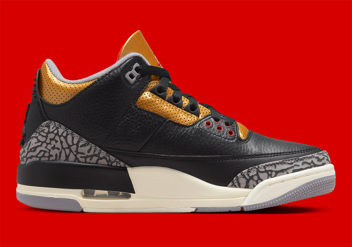 Jordan 3 Retro "Black Cement Gold"