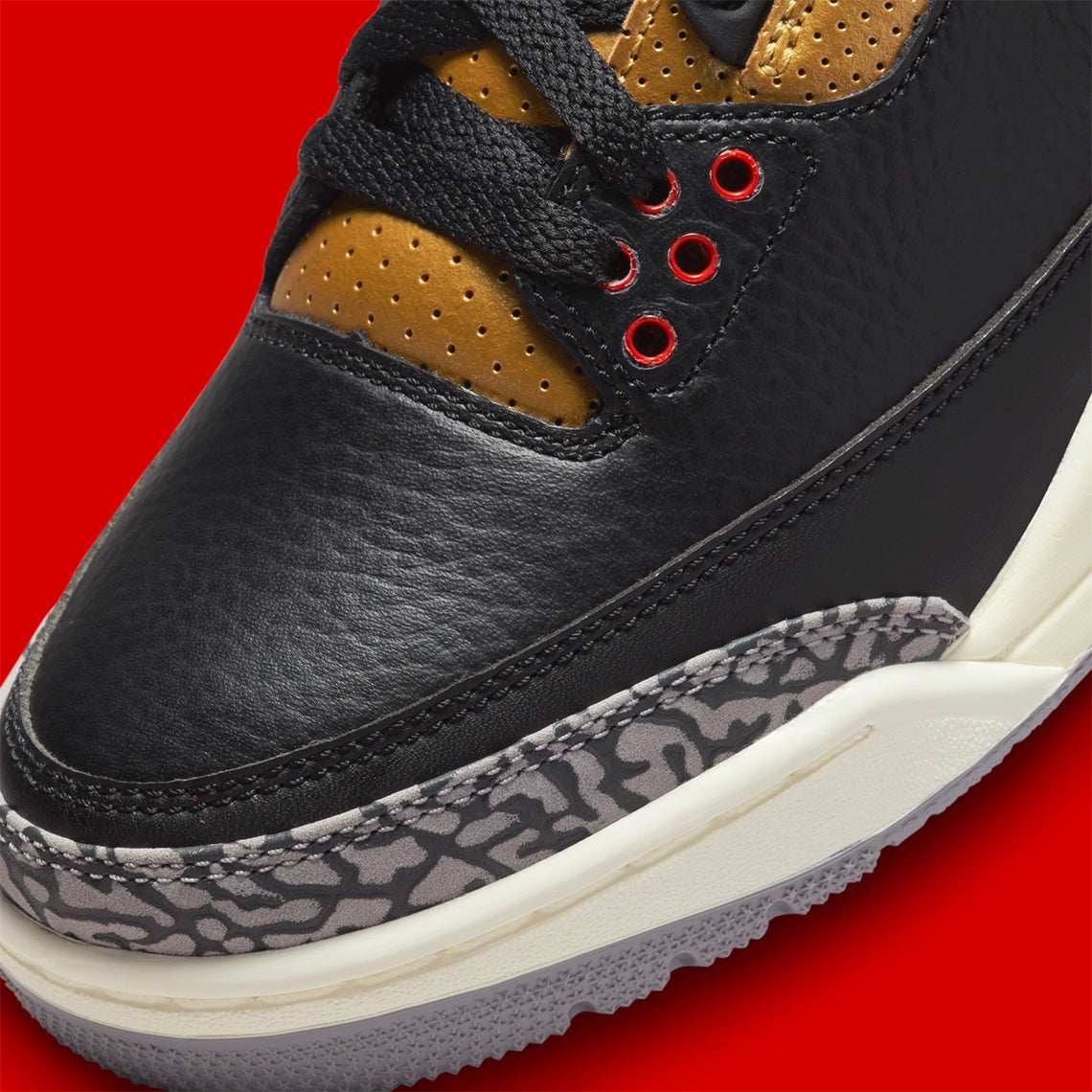 Jordan 3 Retro "Black Cement Gold"