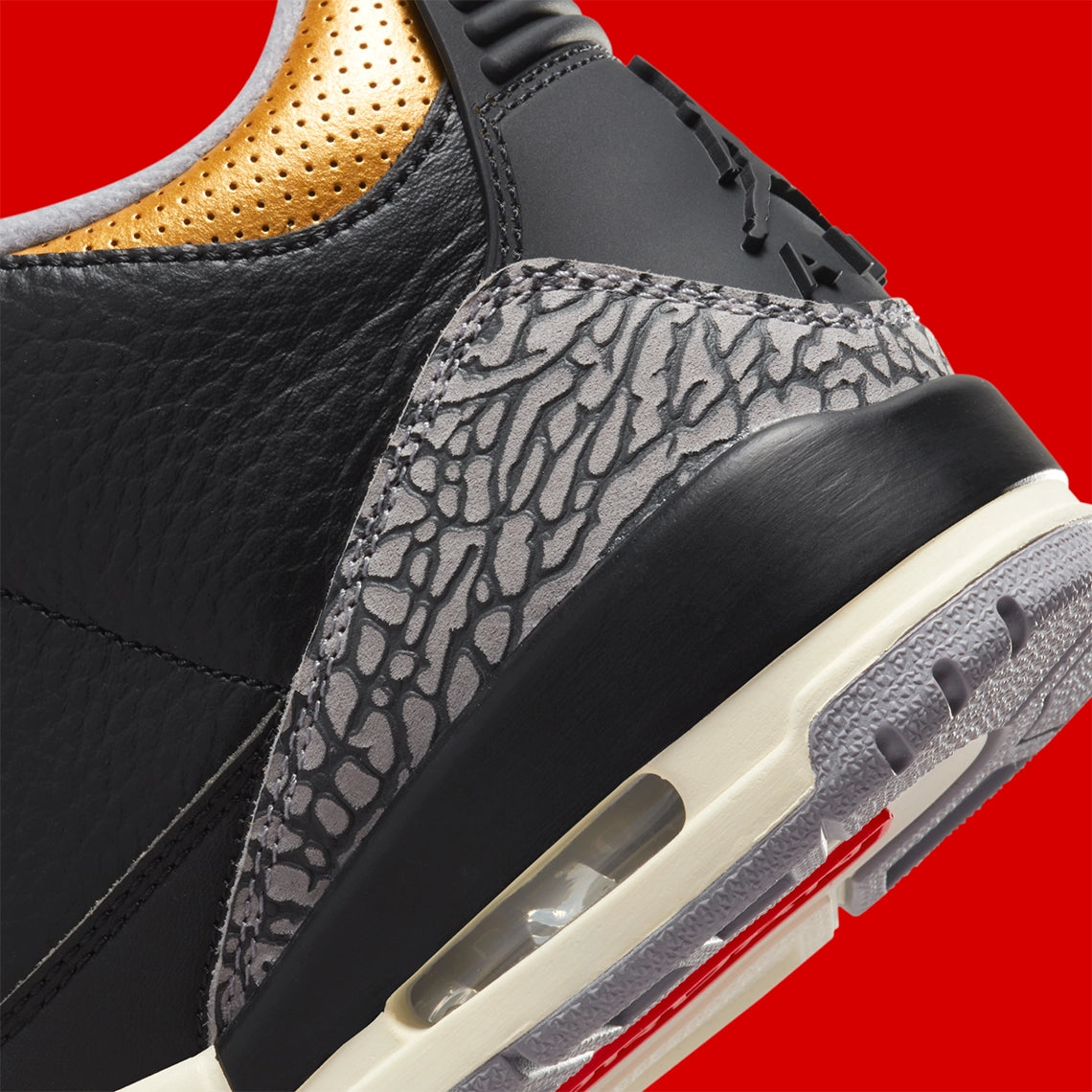 Jordan 3 Retro "Black Cement Gold"