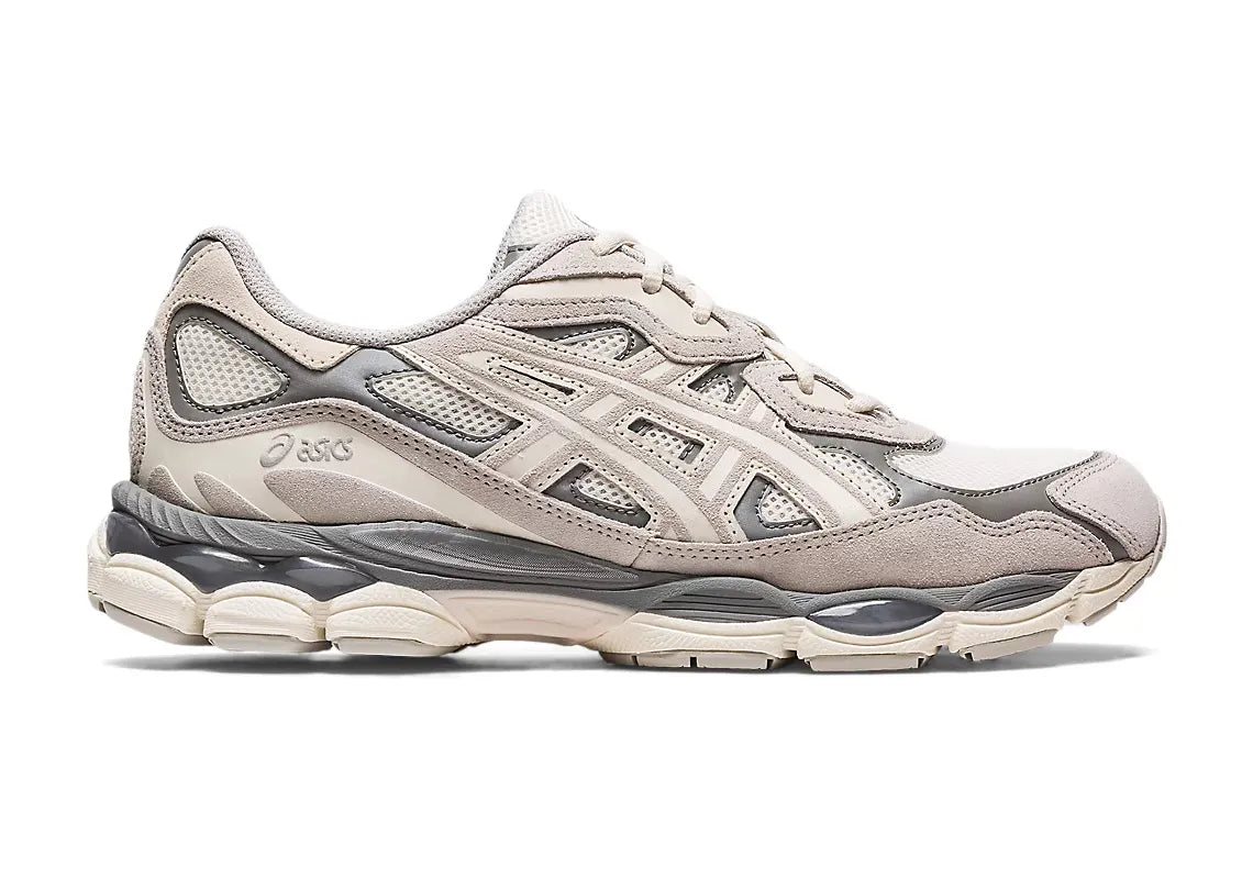 ASICS Gel-NYC Oyster Grey – sneaker rétro running moderne en mesh et cuir avec technologie GEL et coloris gris neutre