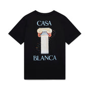 Tee-shirt Casablanca Black Colonne – t-shirt noir en coton premium avec motif colonne sérigraphié , vue de dos