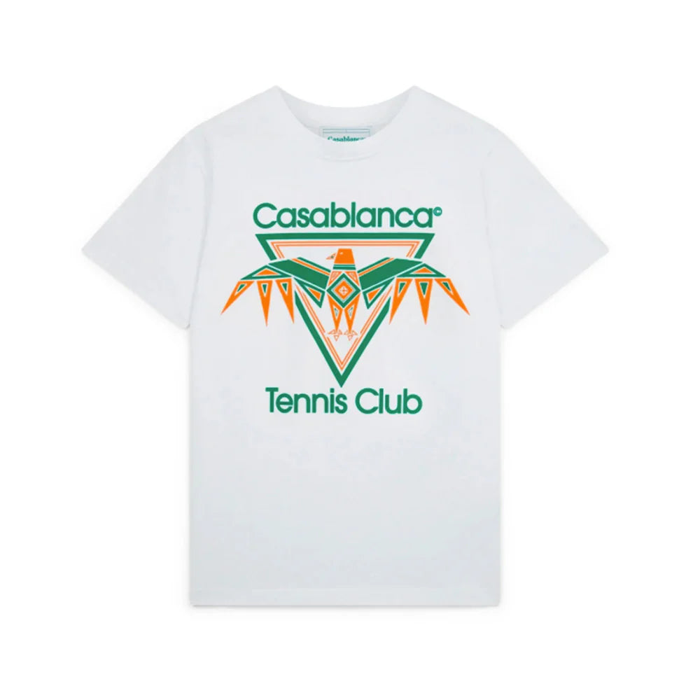 Tee-shirt Casablanca Triangle Green – t-shirt en coton blanc avec motif triangle vert sérigraphié , vue de face
