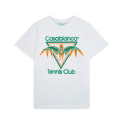 Tee-shirt Casablanca Triangle Green – t-shirt en coton blanc avec motif triangle vert sérigraphié , vue de face