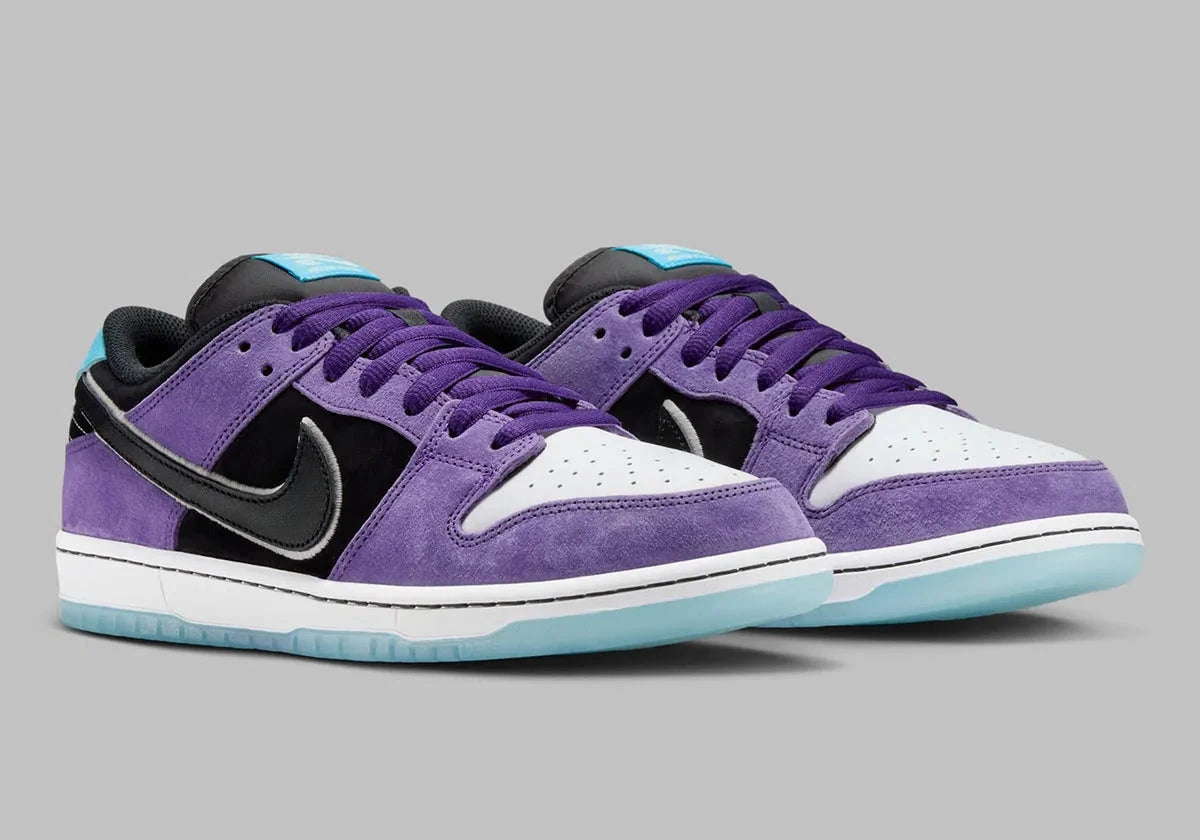 chaussure de ville Nike SB Dunk Low Hayley Wilson  , noir , violet , blanc , bleu , semelle confortable , vue de 3/4