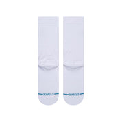 Stance NBA Logoman ST Blanche – chaussettes NBA mi-mollet blanches avec logo officiel et coton premium, vue arrière