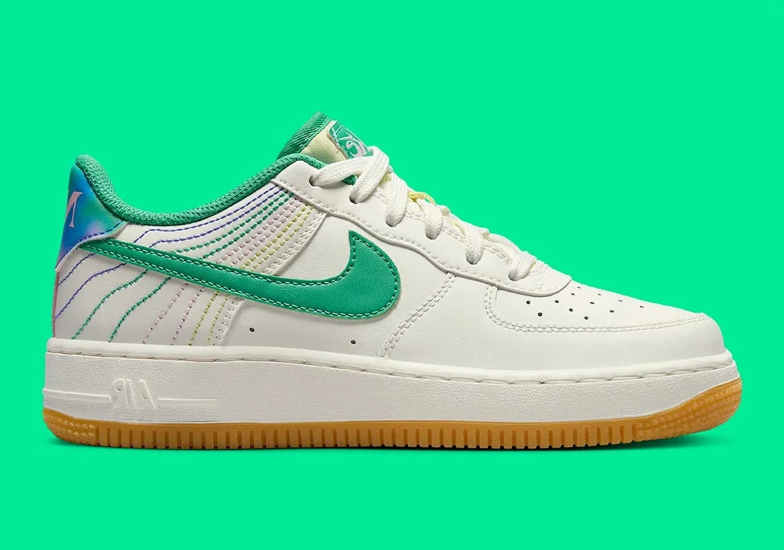 Nike Air Force 1 Low LV8 3 Heel Stitch Sail Stadium Green GlobalSneakers