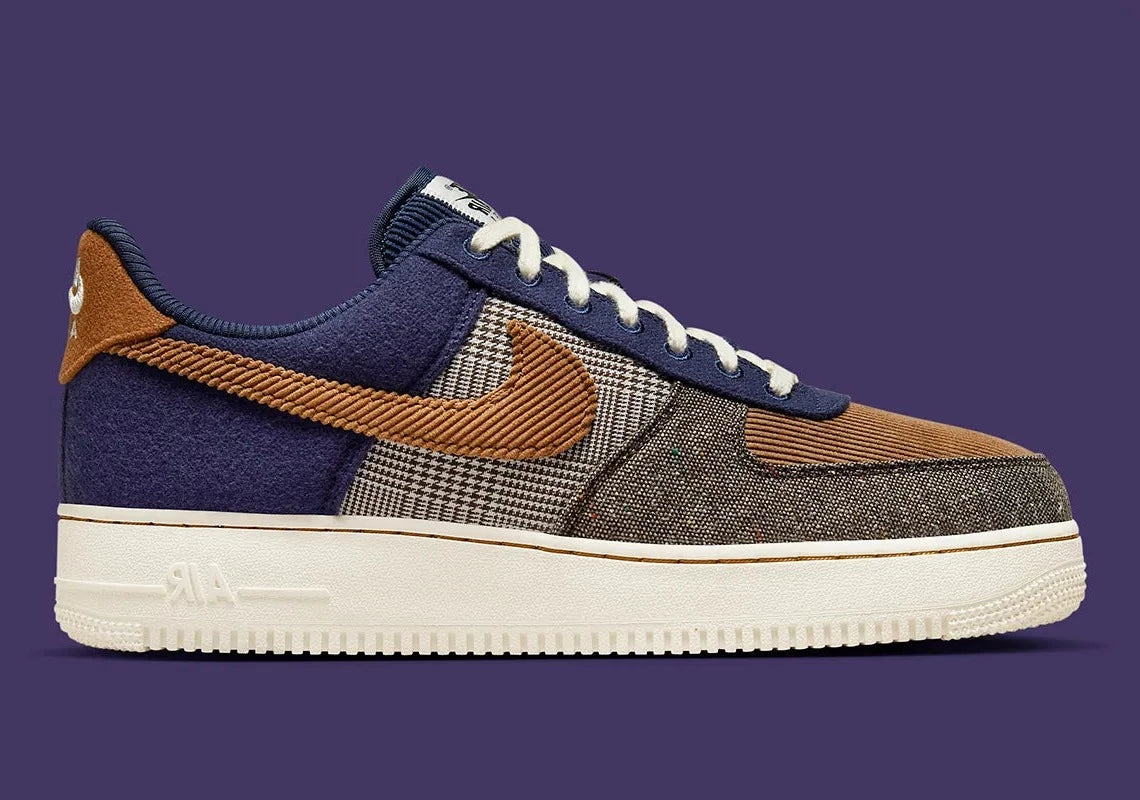 Nike Air Force 1 Low 07 PRM Tweed Midnight Navy Corduroy GlobalSneakers
