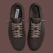 Jordan 1 Retro Low OG SP Travis Scott Velvet Brown – sneaker en daim marron avec Swoosh inversé crème et détails Cactus Jack , vue de haut