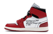 Air Jordan 1 Retro High Off-White Chicago – sneakers rouges, blanches et noires avec design déconstruit signé Virgil Abloh, vue de face intérieure