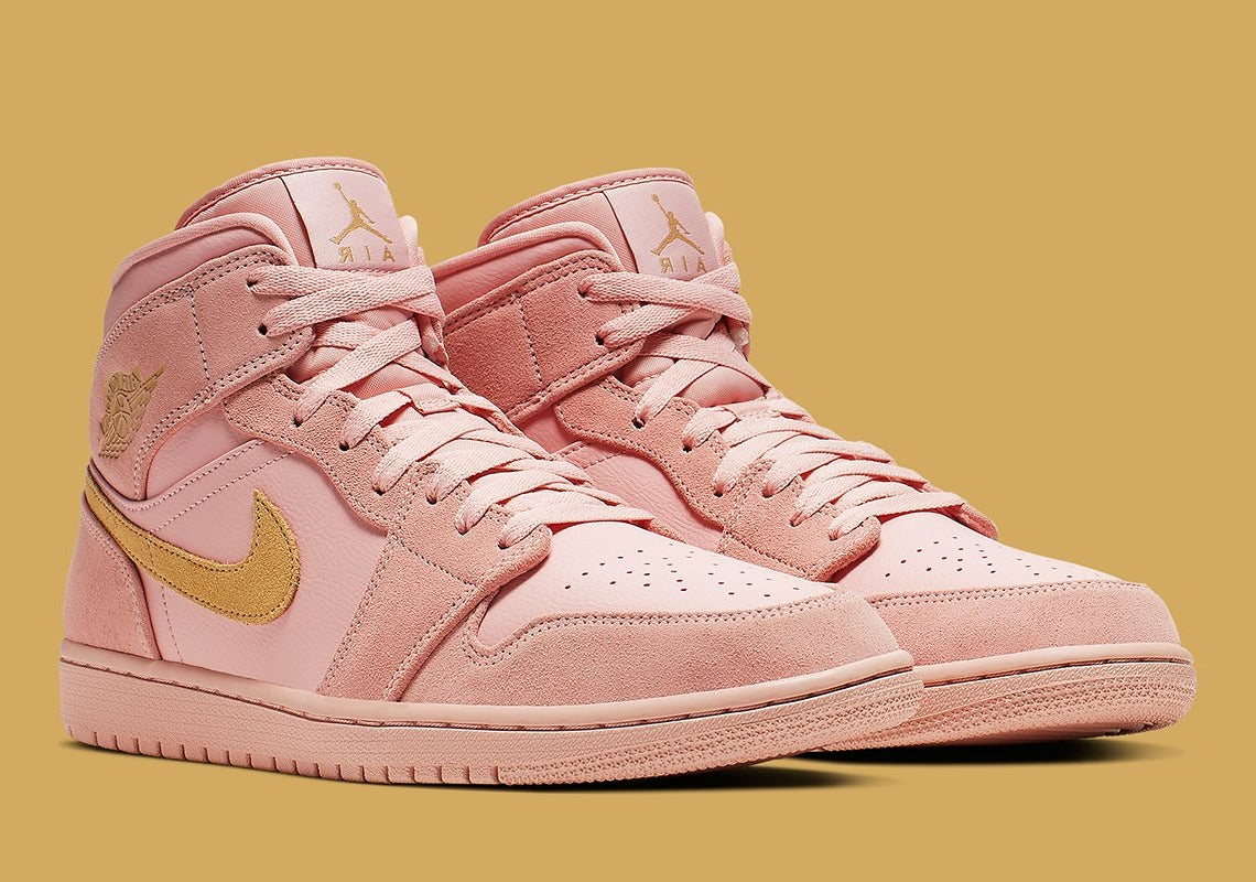 Jordan 1 Mid Coral Gold