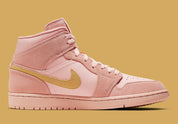 Jordan 1 Mid Coral Gold