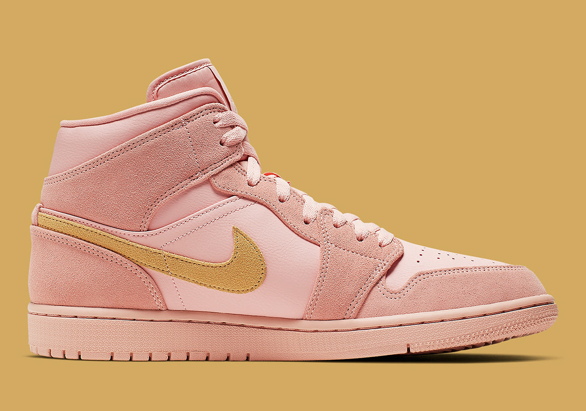 Jordan 1 Mid Coral Gold