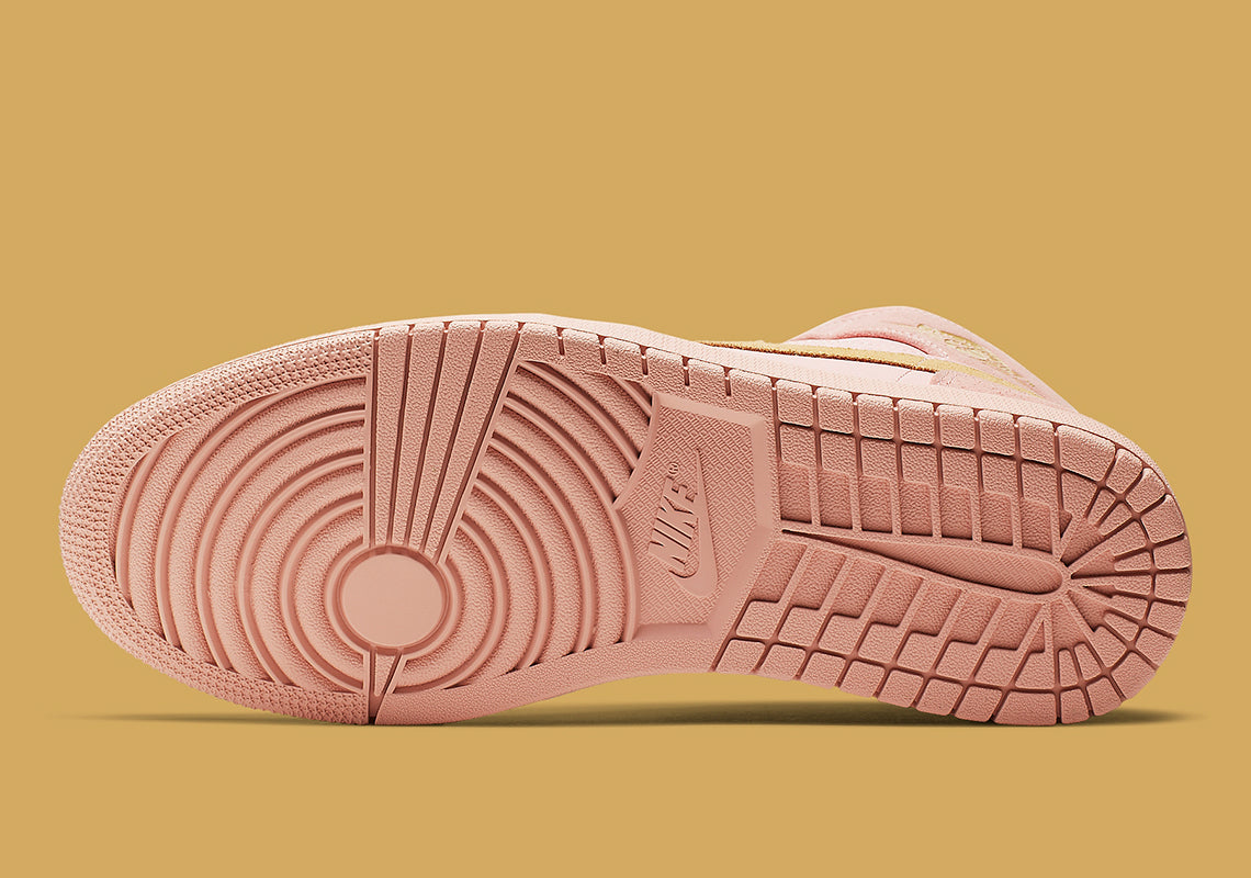 Jordan 1 Mid Coral Gold