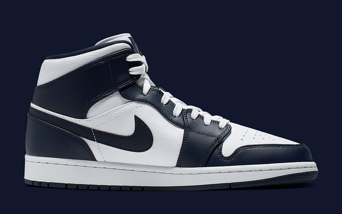 Jordan 1 Mid White Metallic Gold Obsidian