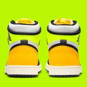Jordan 1 Retro High White Black Volt University Gold