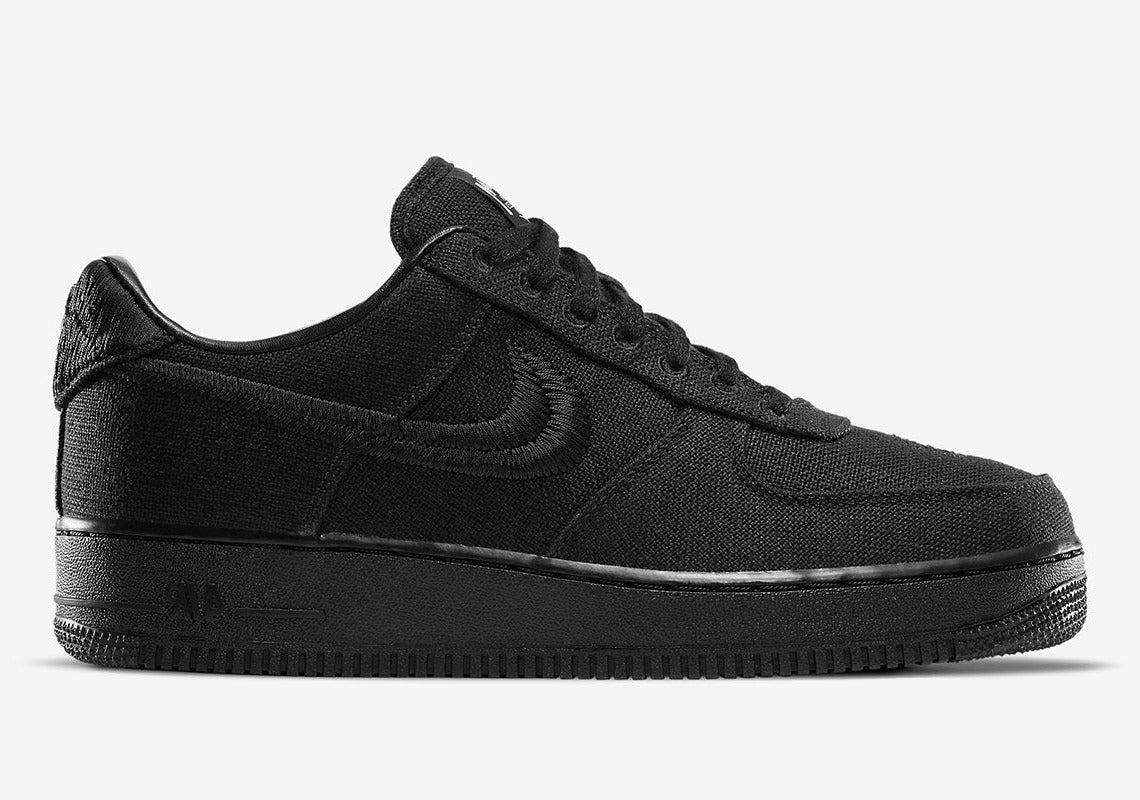 靴 Stussy Nike Air Force 1 Low Triple Black Nike - Air Force 1 Low Stussy Black – GlobalSneakers