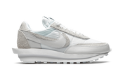 Nike LDWaffle sacai White Nylon – sneaker blanche en nylon avec double Swoosh et semelle empilée , vue de face