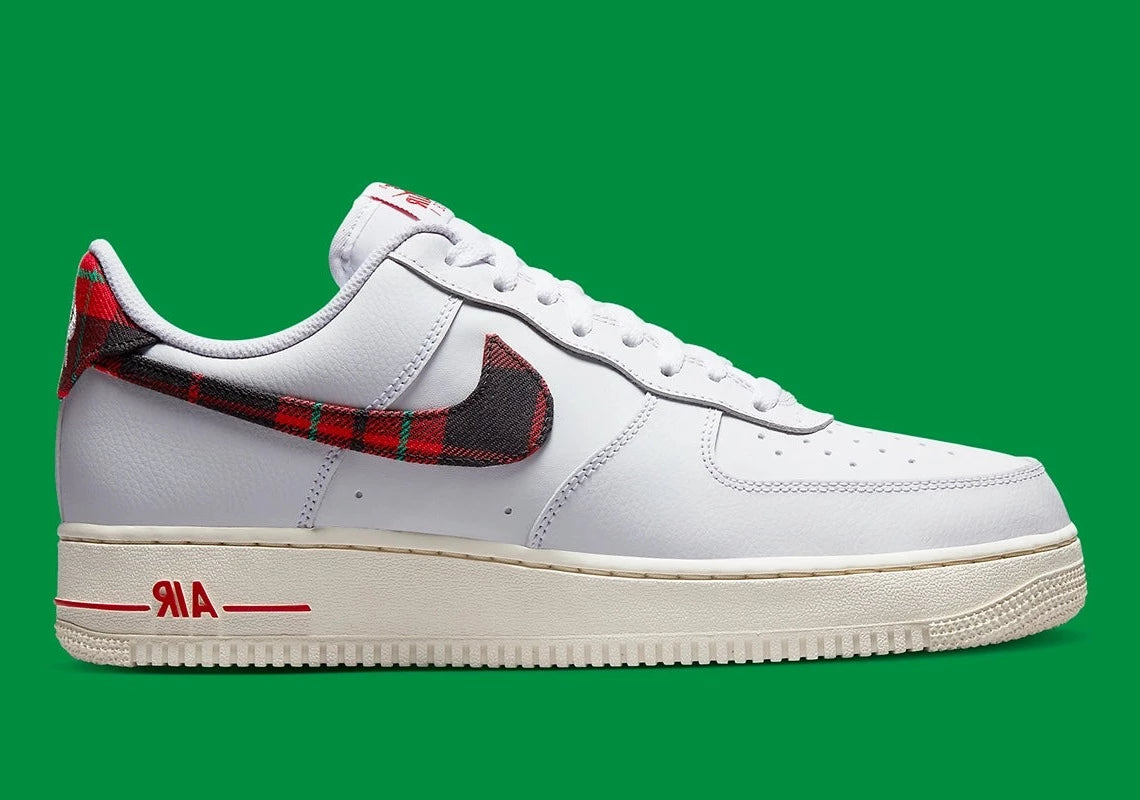 Nike Air Force 1 Low 07 LV8 Tartan Plaid White University Red