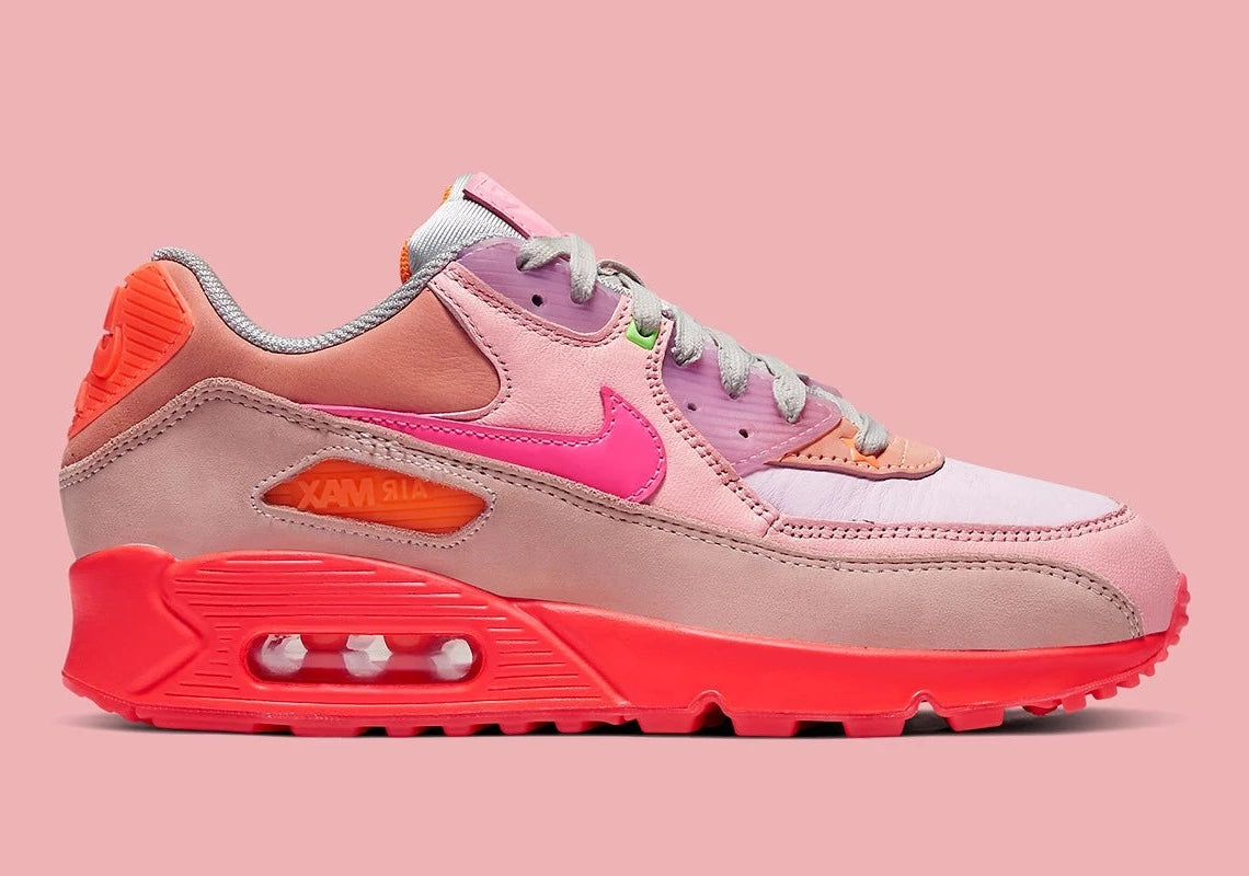 Max 90 Nike Orange And Purple Shoes Nike Air Max 90 Leather (GS)