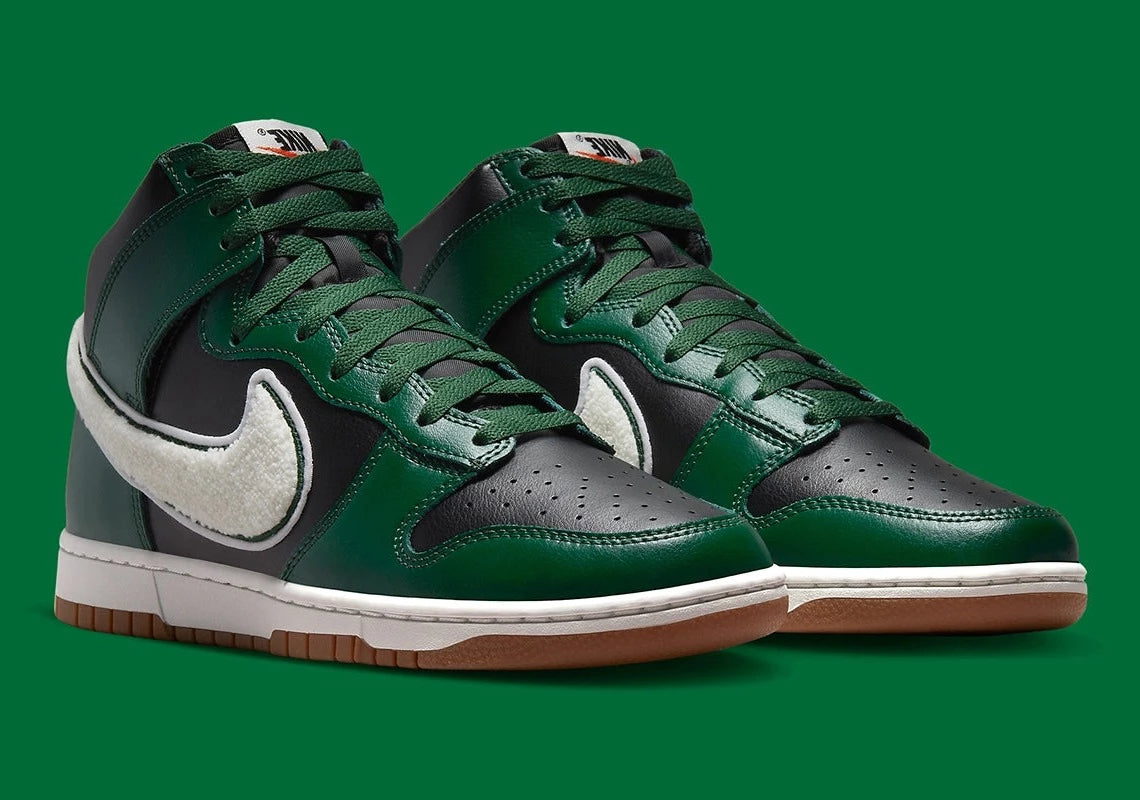 Nike Dunk High Chenille Swoosh Black Green